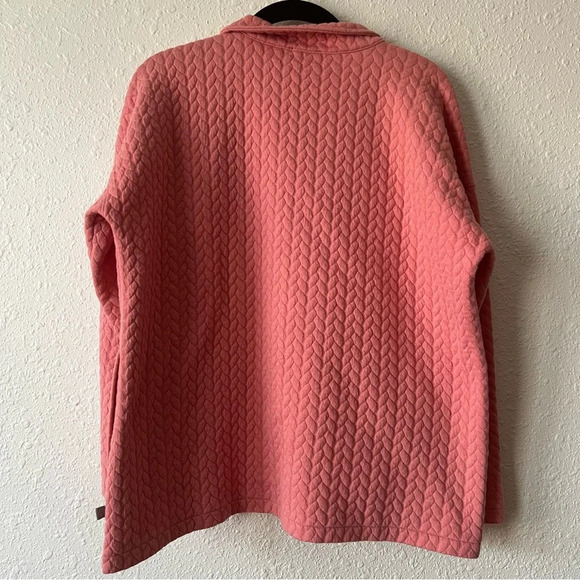 TALBOTS QUILTED JACQUARD ZIP MOCKNECK PULLOVER SIZE LARGE PETITE - Picture 7 of 8